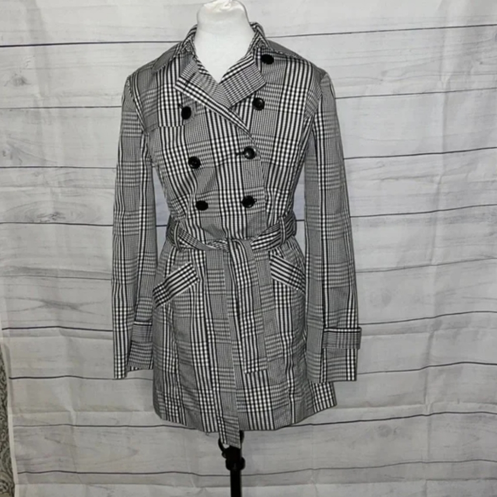 Women's Plaid Trench Coat